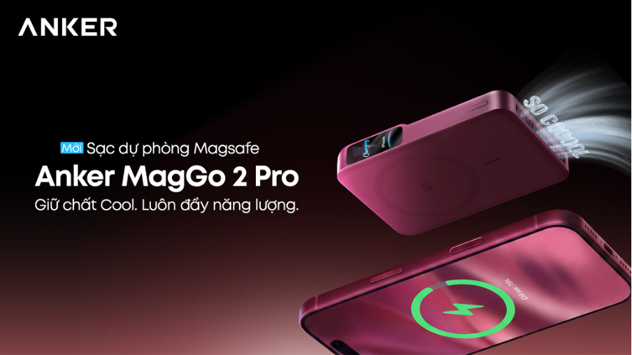 Anker ra mắt MagGo Power Bank 2 Pro, pin dự phòng Qi2 25W có quạt làm mát chủ động